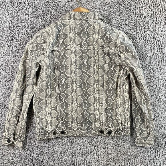Blank NYC Women Snake Skin Print Button Up Cream Denim Jacket Women's Size Small - Picture 10 of 10
